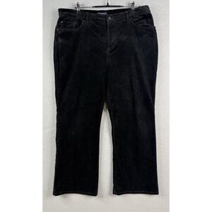 JONES NEW YORK Black Corduroy Straight Leg Pants Stretchy Sz 16 37x28 Classic
